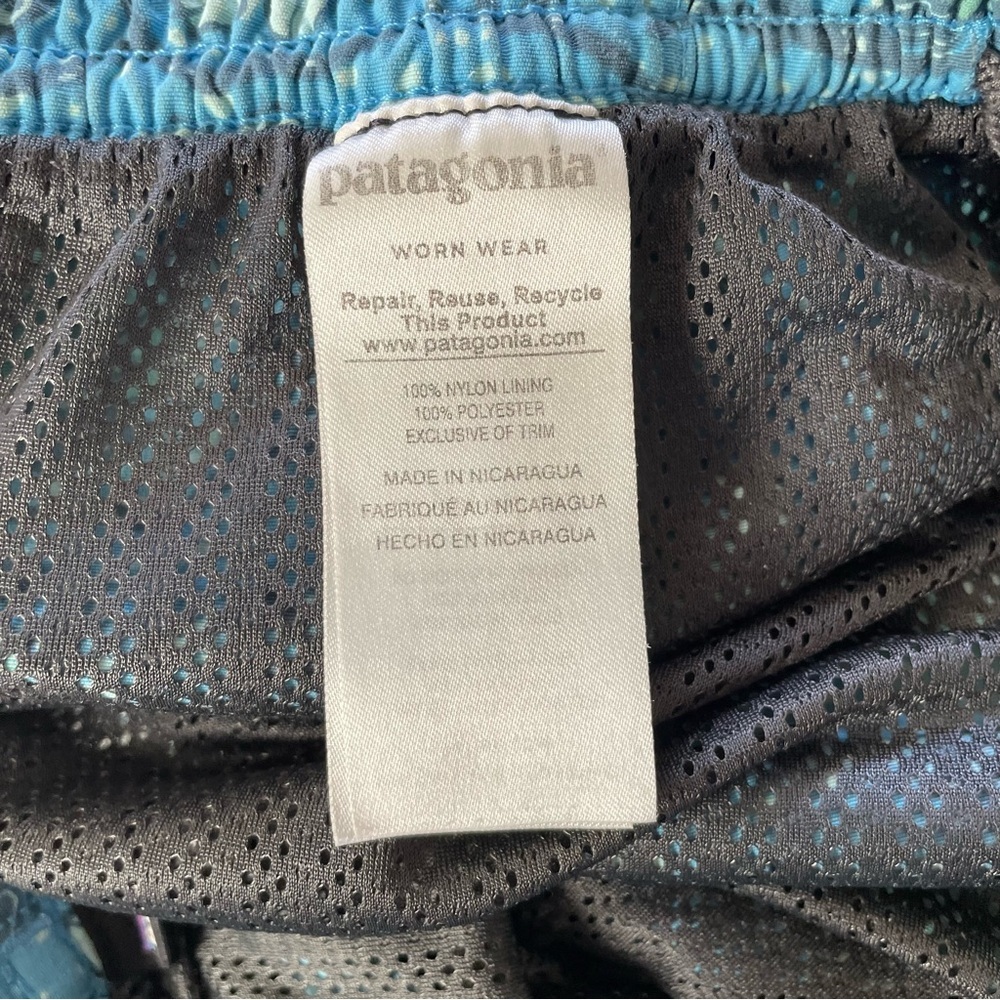 Patagonia Baggies Swim Shorts Mens S Blue 4.5” Long Hexy Fish Radar Active Lined - Picture 11 of 13